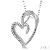 Heart Shape Silver Diamond Fashion Pendant