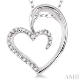Heart Shape Silver Diamond Fashion Pendant