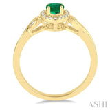 Oval Shape Gemstone & Diamond Ring