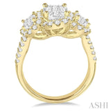Past Present & Future Oval Shape Lovebright Diamond Ring