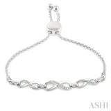 Infinity Shape Silver Lariat Diamond Bracelet
