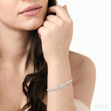 Infinity Shape Silver Lariat Diamond Bracelet