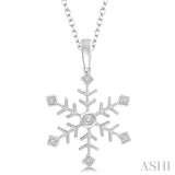 Snow Flake Silver Diamond Fashion Pendant