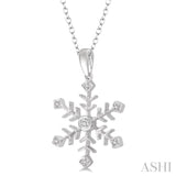 Snow Flake Silver Diamond Fashion Pendant