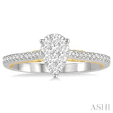 Pear Shape Lovebright Bridal Diamond Engagement Ring