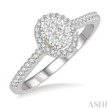 Oval Shape Lovebright Diamond Engagement Ring