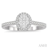 Oval Shape Lovebright Diamond Engagement Ring