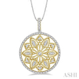 Circle Floral Diamond Fashion Pendant