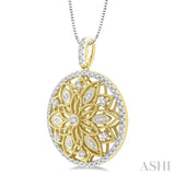 Circle Floral Diamond Fashion Pendant