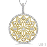 Circle Floral Diamond Fashion Pendant