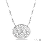Oval Shape Lovebright Essential Diamond Necklace