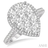 Pear Shape Lovebright Diamond Engagement Ring