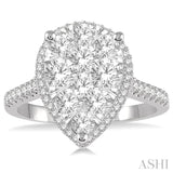 Pear Shape Lovebright Diamond Engagement Ring
