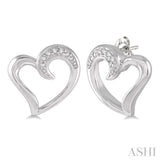 Heart Shape Silver Diamond Fashion Earrings