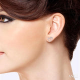 Heart Shape Silver Diamond Fashion Earrings
