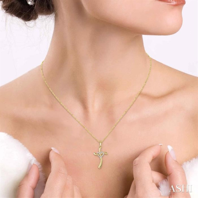 Cross & Heart Shape Diamond Pendant