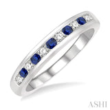 Channel-Set Gemstone & Diamond Wedding Band