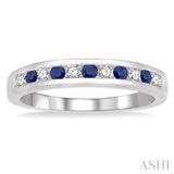 Channel-Set Gemstone & Diamond Wedding Band