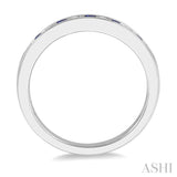 Channel-Set Gemstone & Diamond Wedding Band