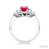 Oval Shape Gemstone & Diamond Ring