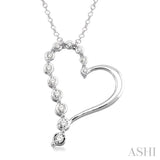 Heart Shape Silver Journey Diamond Fashion Pendant