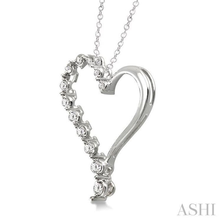 Heart Shape Silver Journey Diamond Fashion Pendant