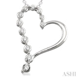 Heart Shape Silver Journey Diamond Fashion Pendant
