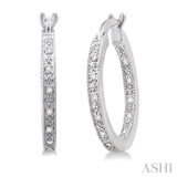 Silver Diamond Hoop Earrings