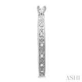Silver Diamond Hoop Earrings