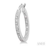 Silver Diamond Hoop Earrings