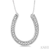 Silver Horse Shoe Diamond Fashion Pendant