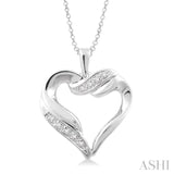 Heart Shape Silver Diamond Fashion Pendant
