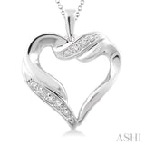 Heart Shape Silver Diamond Fashion Pendant