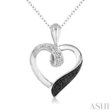 Heart Shape Silver Diamond Fashion Pendant
