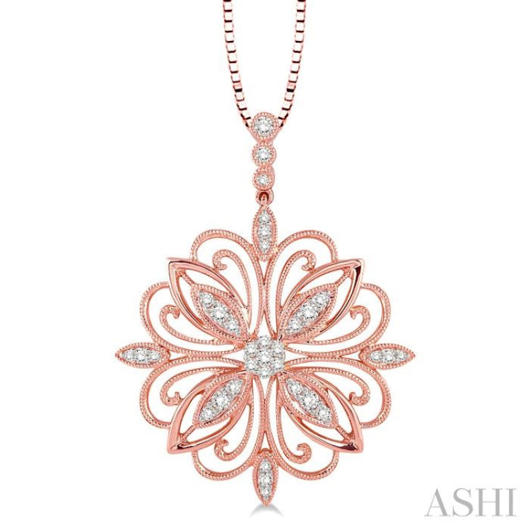 Flower Shape Diamond Pendant