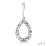 Pear Shape Silver Diamond Fashion Earrings