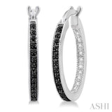 Silver Diamond Hoop Earrings