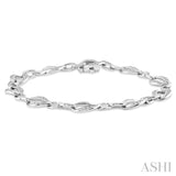 Infinity Shape Silver Diamond Bracelet