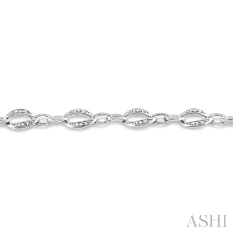 Infinity Shape Silver Diamond Bracelet