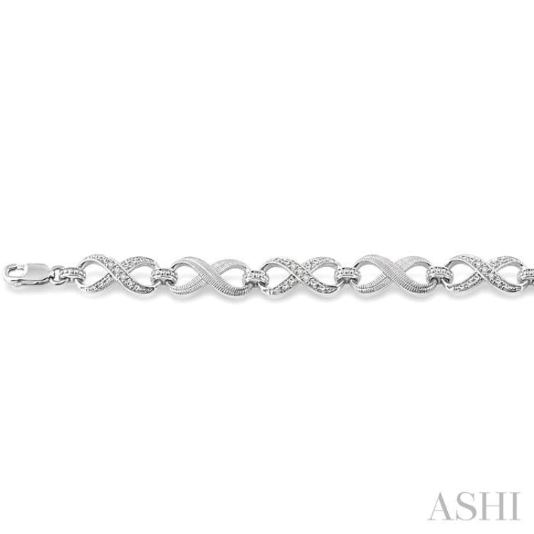 Infinity Shape Silver Diamond Fashion Bracelet