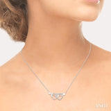Twin Heart Shape Arrow Silver Diamond Fashion Pendant