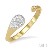 Pear Shape Lovebright Diamond Fashion Open Ring