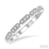 1/10 ctw Pod Lattice Round Cut Diamond Stack Band in 14K White Gold