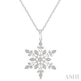 Snow Flake Silver Diamond Fashion Pendant