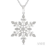 Snow Flake Silver Diamond Fashion Pendant