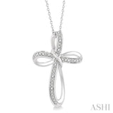 Infinity Shape Silver Cross Diamond Pendant