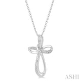 Infinity Shape Silver Cross Diamond Pendant