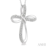 Infinity Shape Silver Cross Diamond Pendant