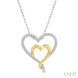 Double Heart Diamond Fashion Pendant