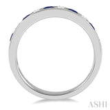 Channel-Set Gemstone & Diamond Wedding Band